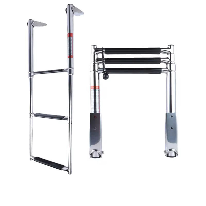 Folding 3 step stainless steel folding ladder 316 stainless