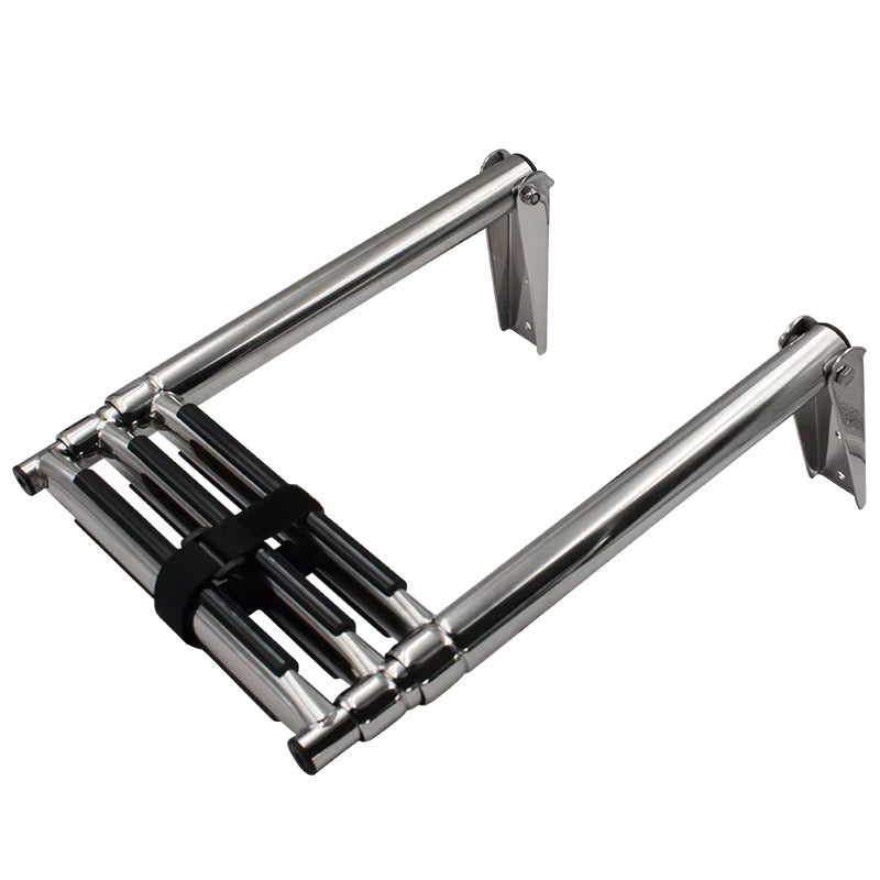 Folding 3 step stainless steel folding ladder 316 stainless
