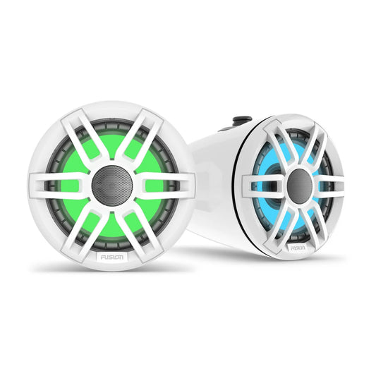 Fusion XS Series 6.5" Marine Wake Tower Speakers 200W with RGB LED (Sports White) – 010-02583-00